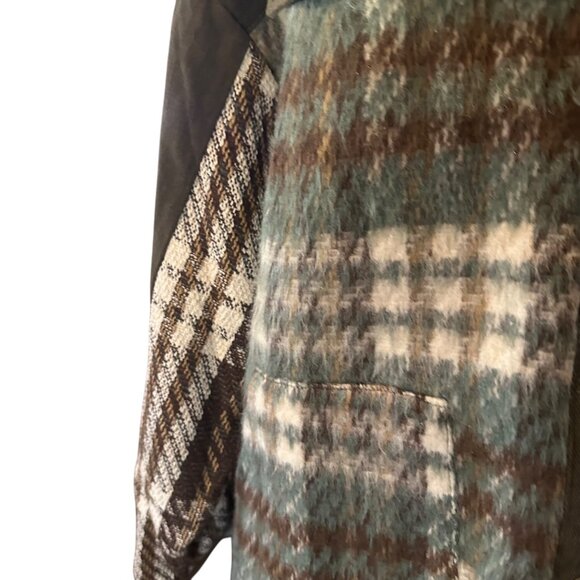 Umgee green tan and brown plaid size 1 XL jacket - Picture 7 of 8